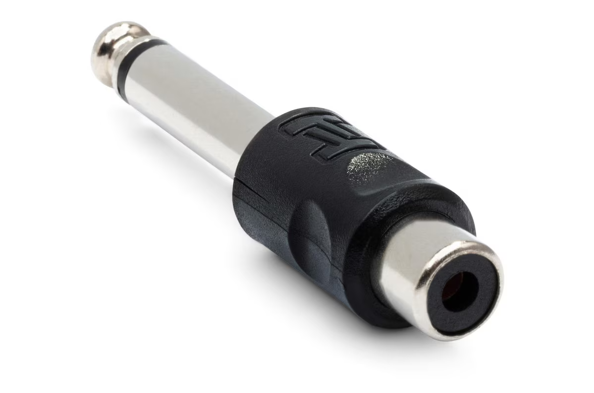 Hosa GPR-101 RCA Female to 1/4 inch TS Male Adapters (2-pack)-NEW