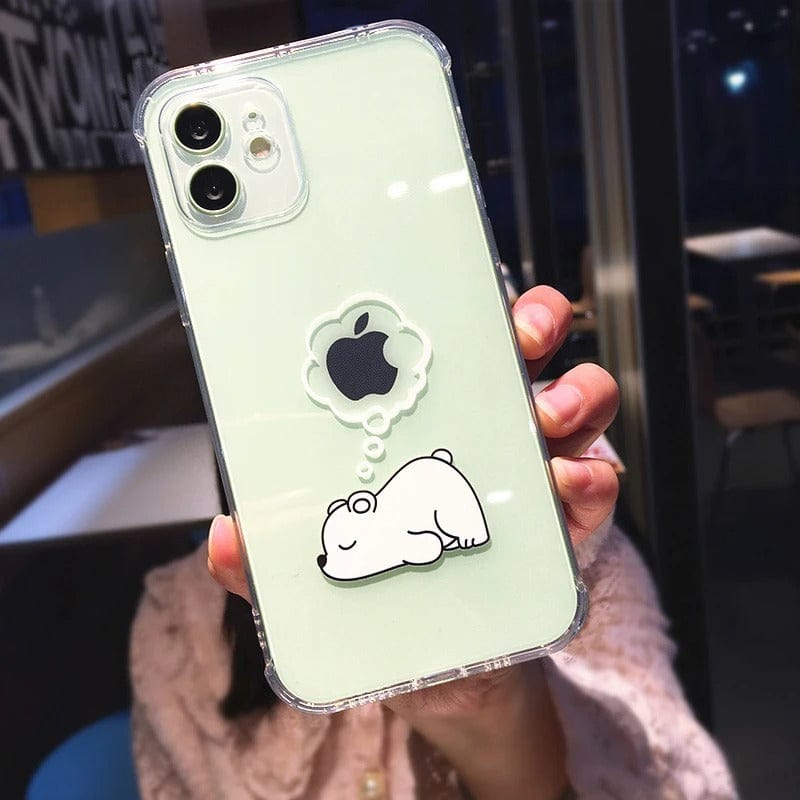 Creative Bear Panda Animal Full Body Protective iPhone Case