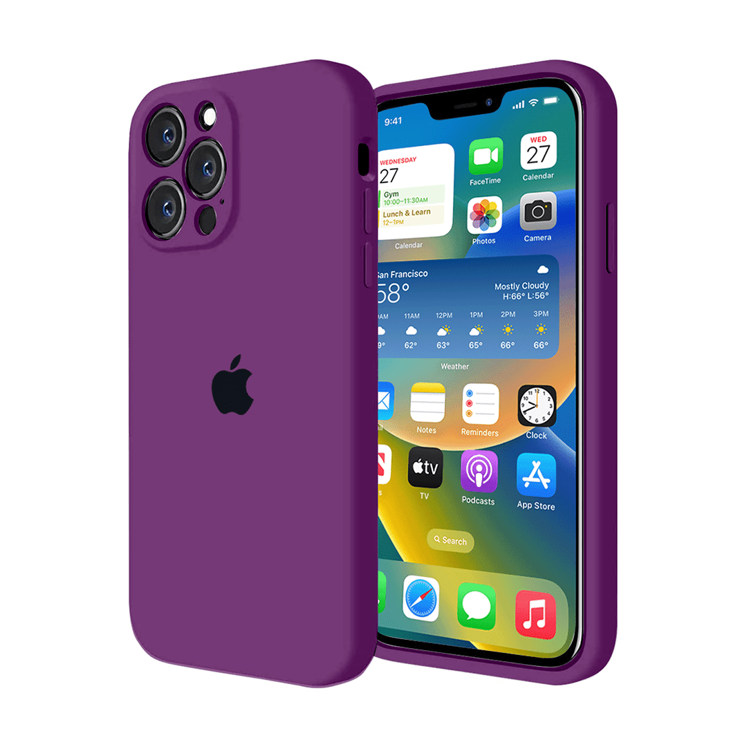 iPhone Silicone Case Eggplant Camera Protection Apple