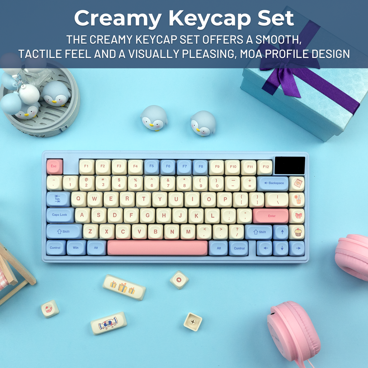 XVX Rainbow Candy MOA Profile 143-Key PBT Keycap Set