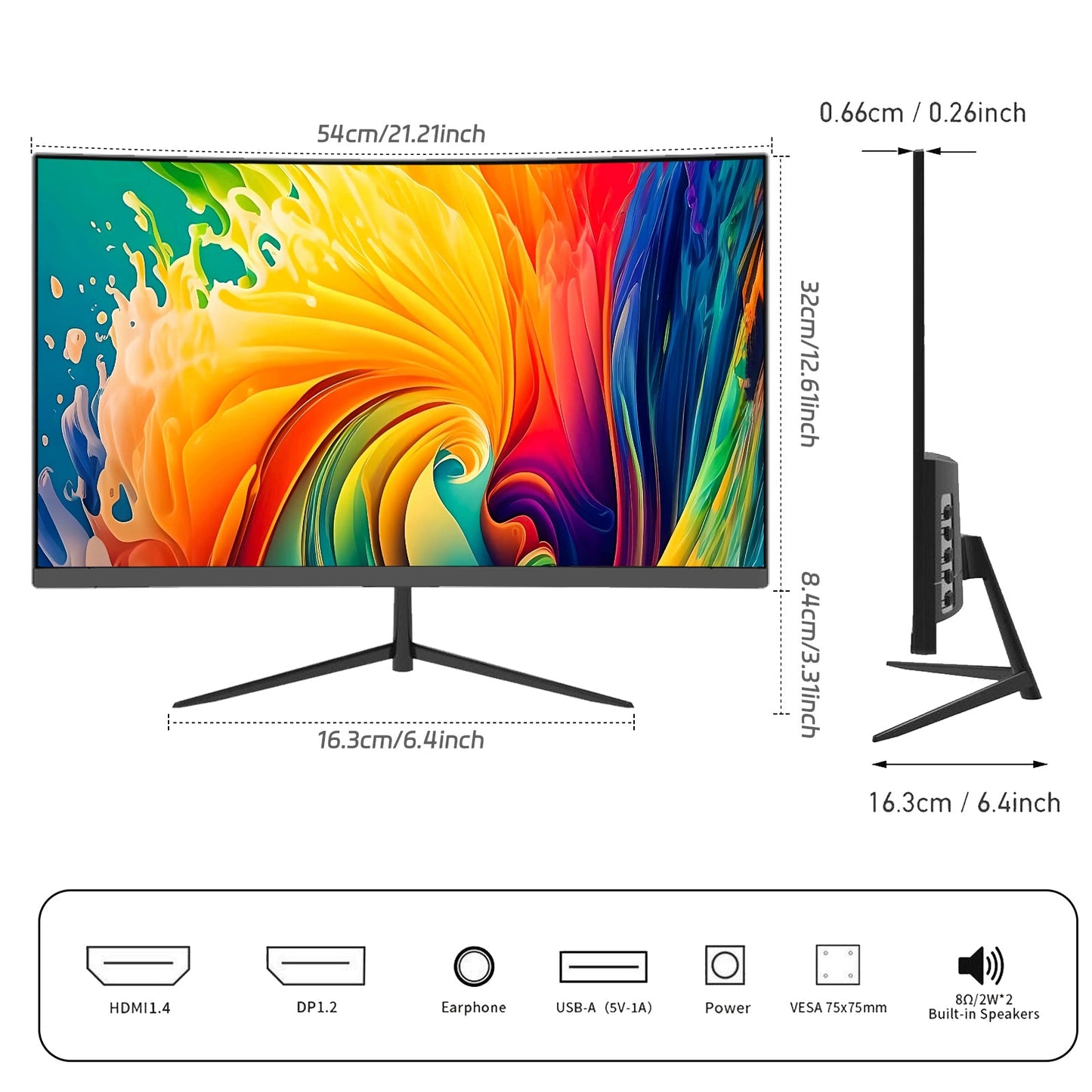 Micro-Curved 24Inch 180Hz Full HD 1080P Gaming Monitor Rehisk