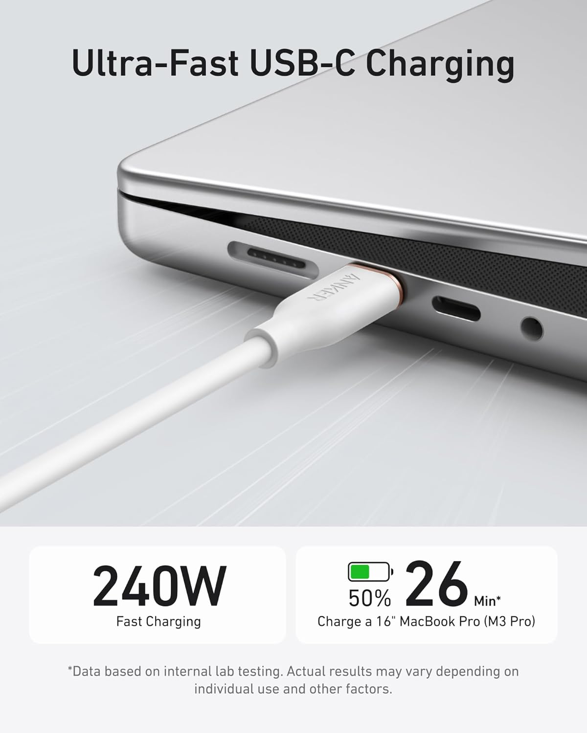 USB-C 100W Silicone USB-C to USB-C Cable Anker 643 Flow