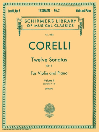 Twelve Sonatas Op 5 Schirmer Violin and Piano Sheet Music Corelli -NEW