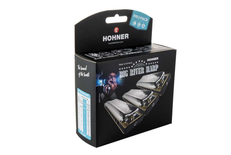Hohner Big River Harp Diatonic Harmonica Set of 3 Keys (C, A, G)