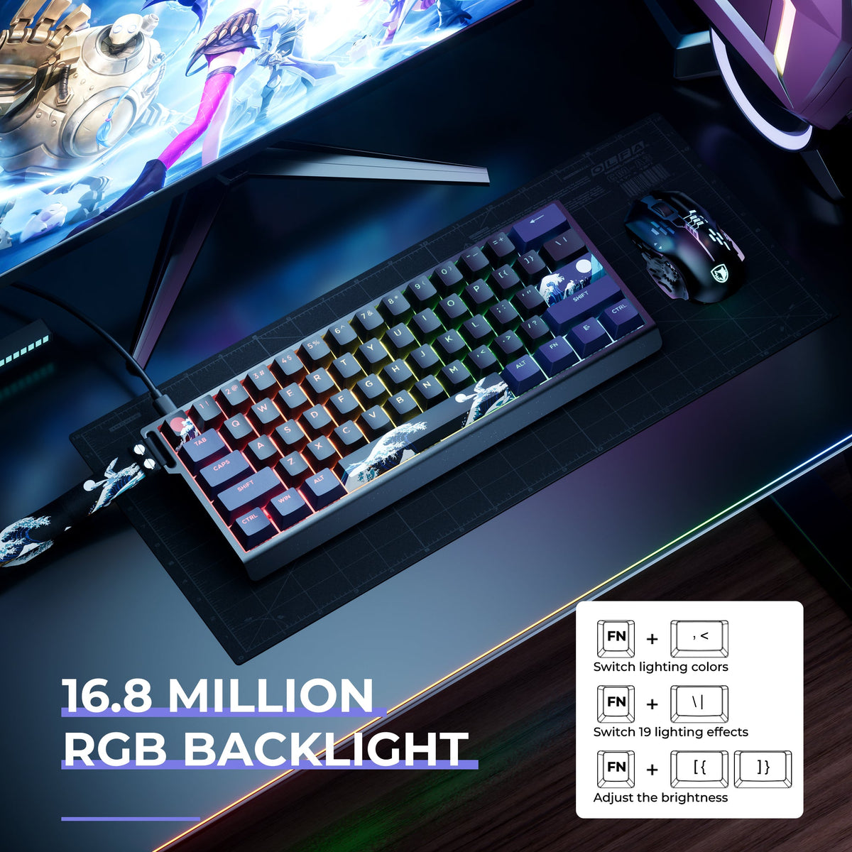 XVX H61 60% Aluminum Wired Mechanical Keyboard XVX