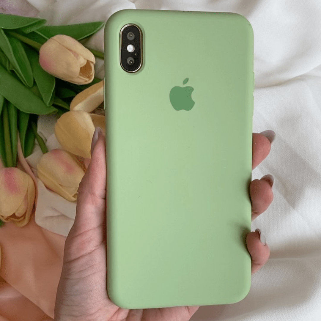 iPhone Silicone Case Matcha Green Full Body Protective Phone Cover