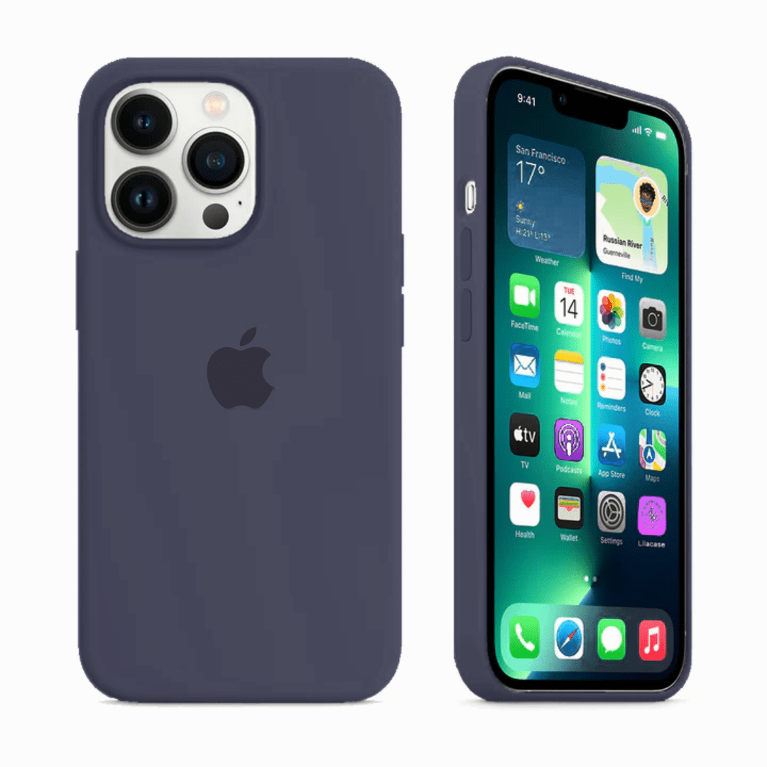 iPhone Silicone Case Midnight Blue Protective Phone Back Cover