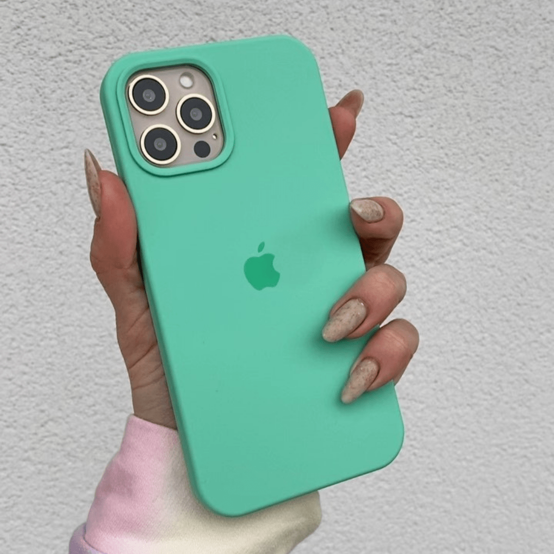 iPhone Spearmint Green Silicone Case Full Body Protective Cover