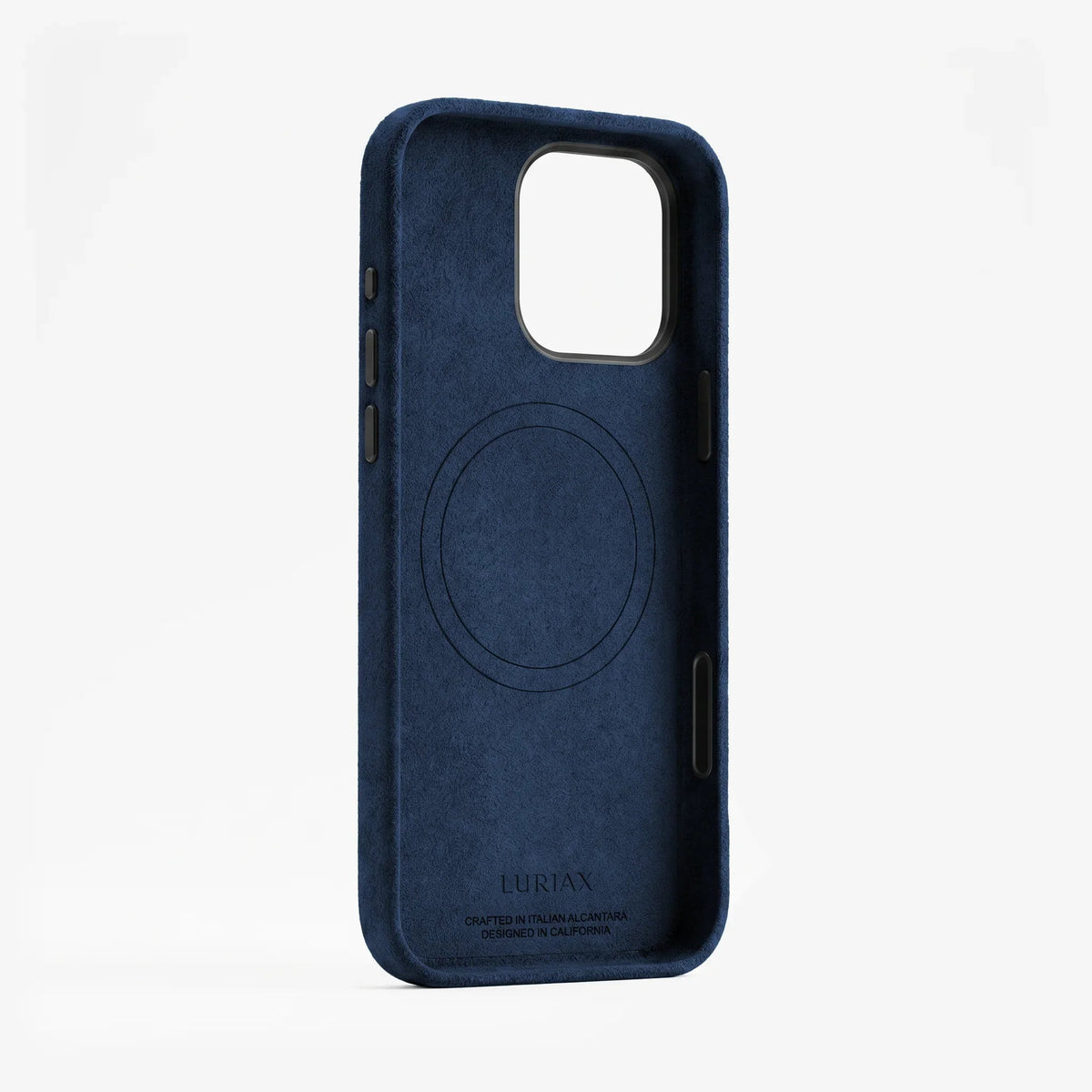 iPhone 16 Case Black Aluminum Buttons Alcantara® The Modern