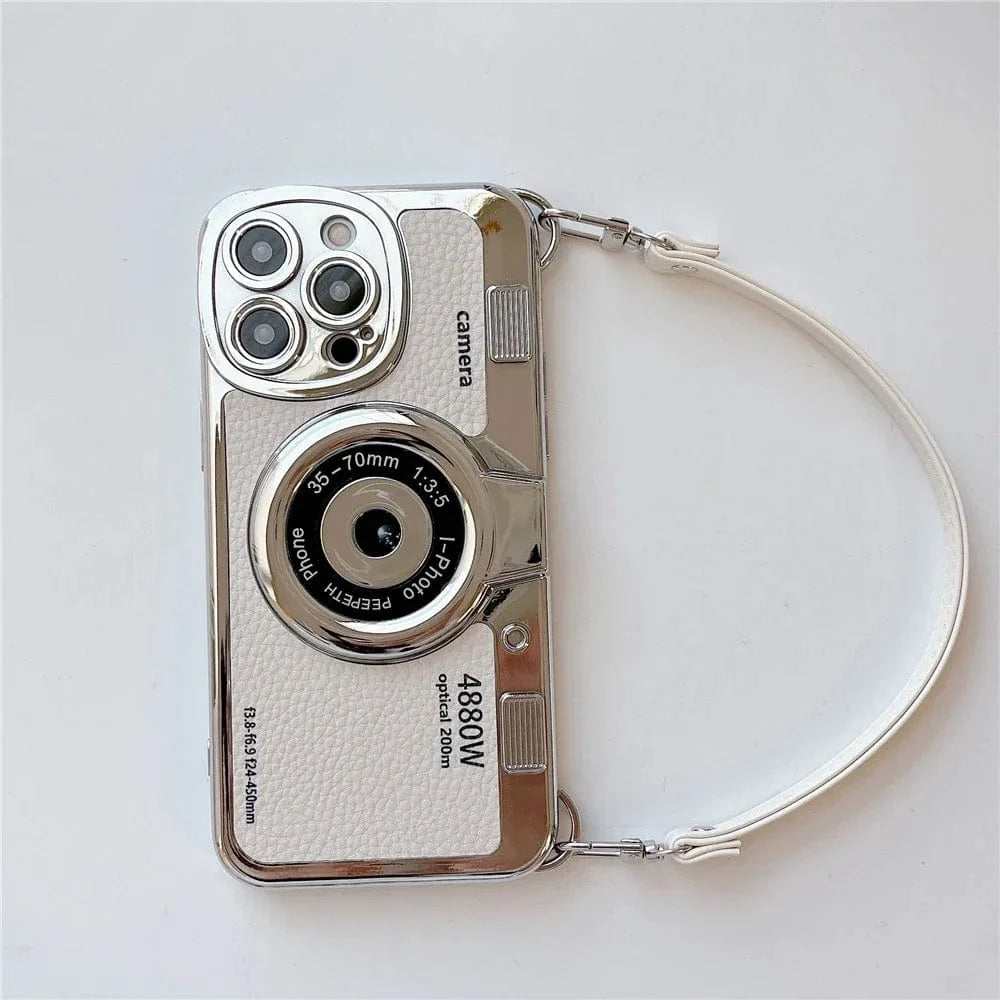 Luxury Retro Stereo Camera Lanyard iPhone Case Vogueen