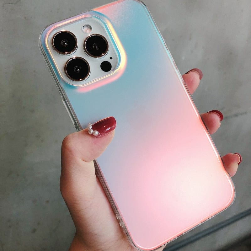 Luxury Rainbow Laser Aurora TPU Protective iPhone Case