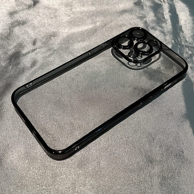 Luxury Plating Square Frame Clear iPhone Case Apple