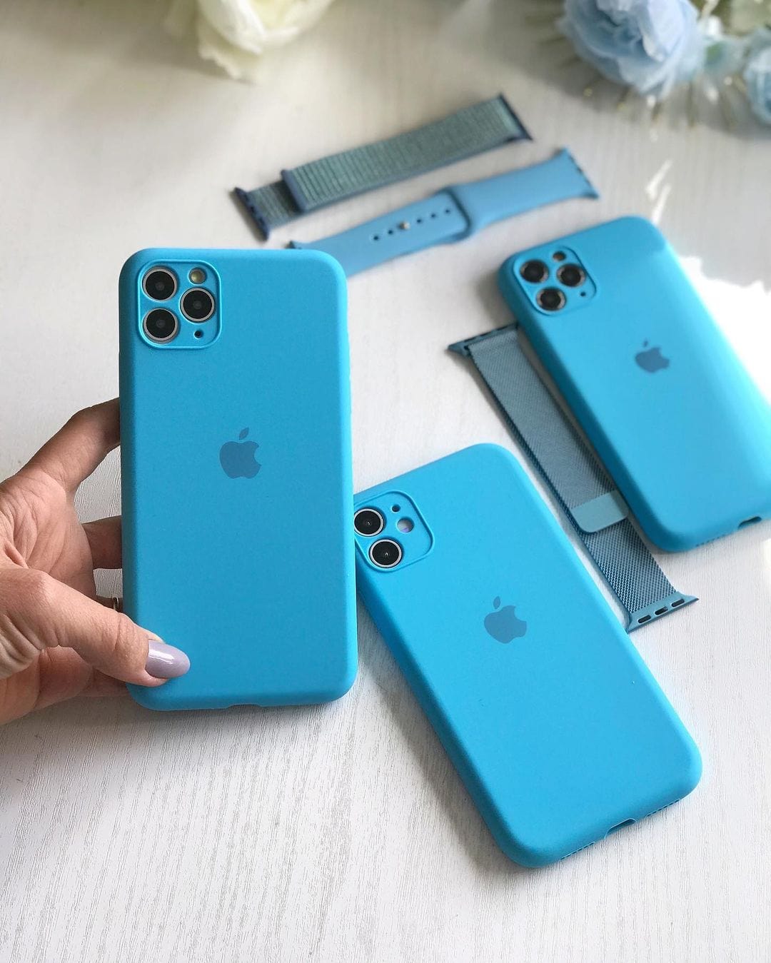 iPhone Camera Protection Silicone Case Surf Blue Full Body Protective Back Cover