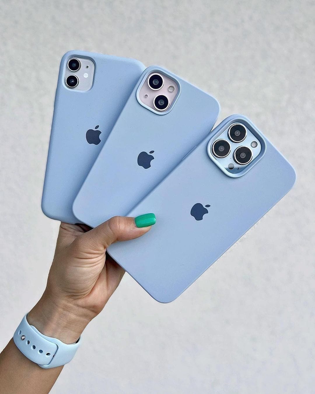 iPhone Silicone Case Sky Blue Full Body Protective Phone Back Cover Apple