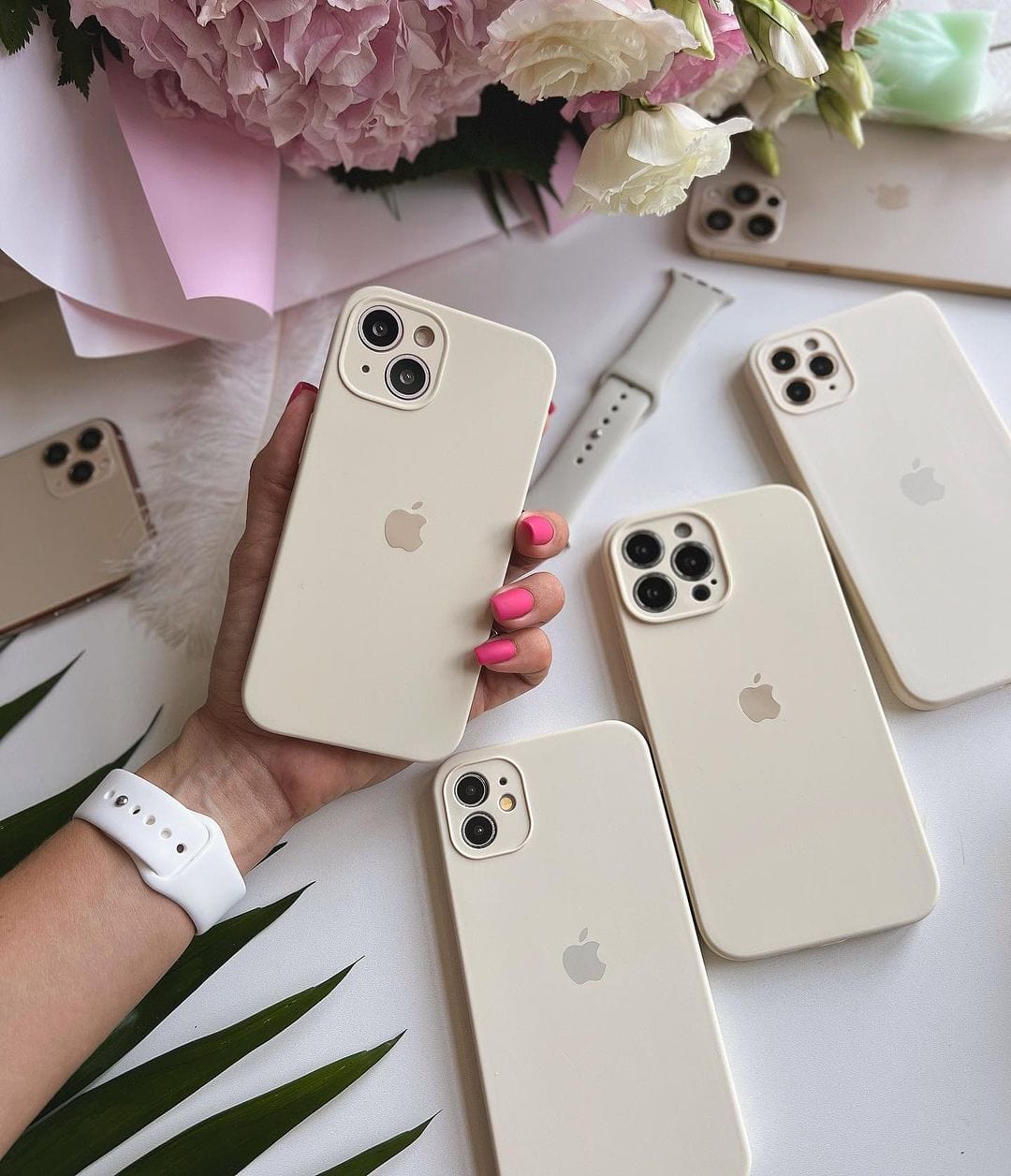 iPhone Camera Protection Silicone Case Antique White Full Body Cover Apple