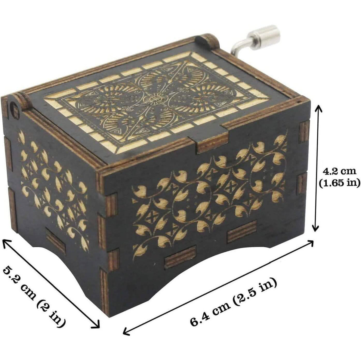 Antique Engraved Hand-Operated Musical Box Can't Help Falling in Love