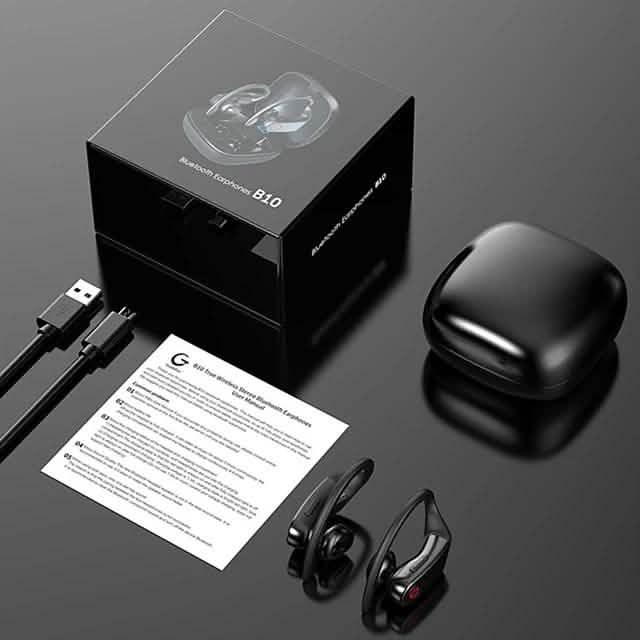 B10 TWS Wireless Earhook Sports Fitness Workout Headphones