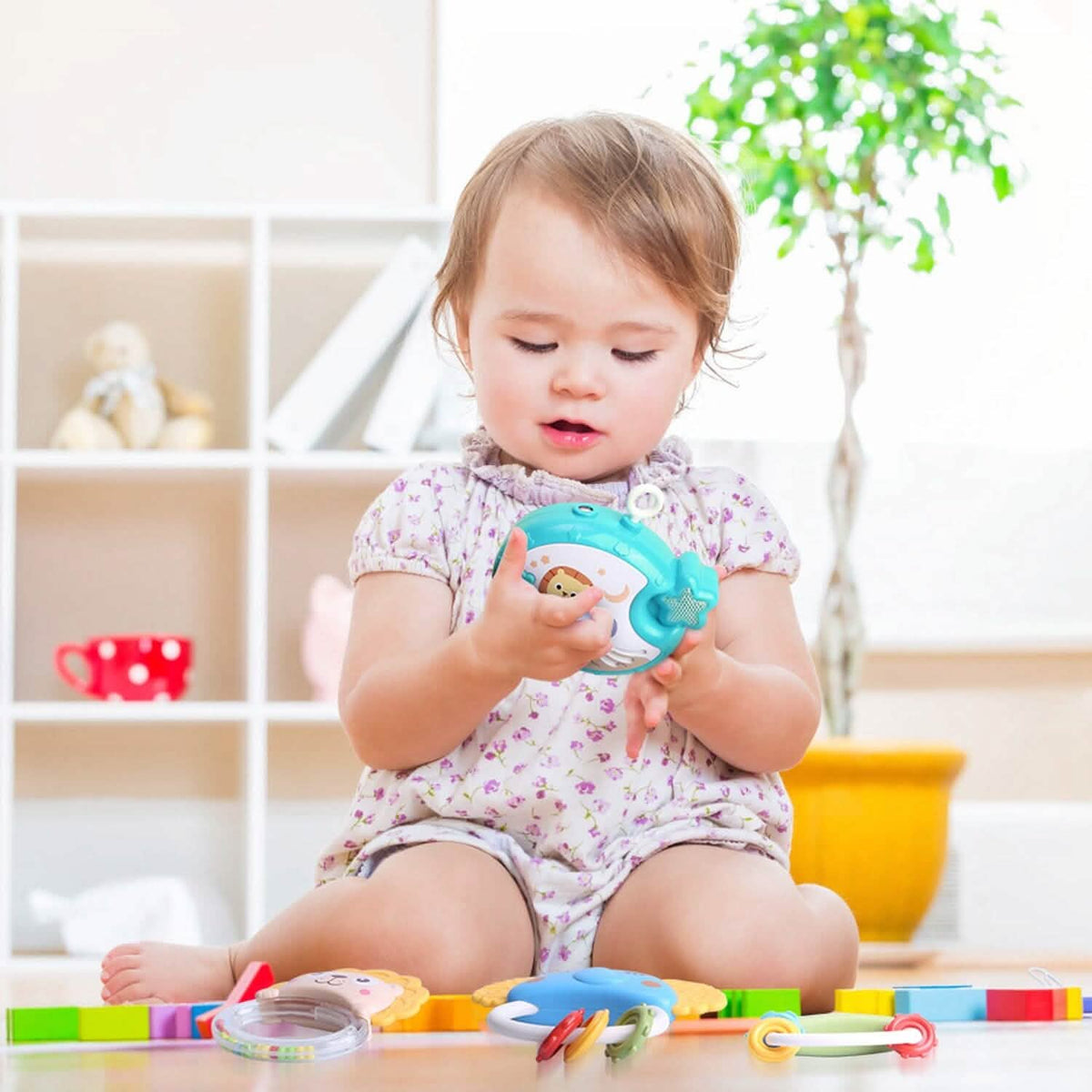 Musical Rotating Baby Crib Bed Bell Mobile with Star Projection
