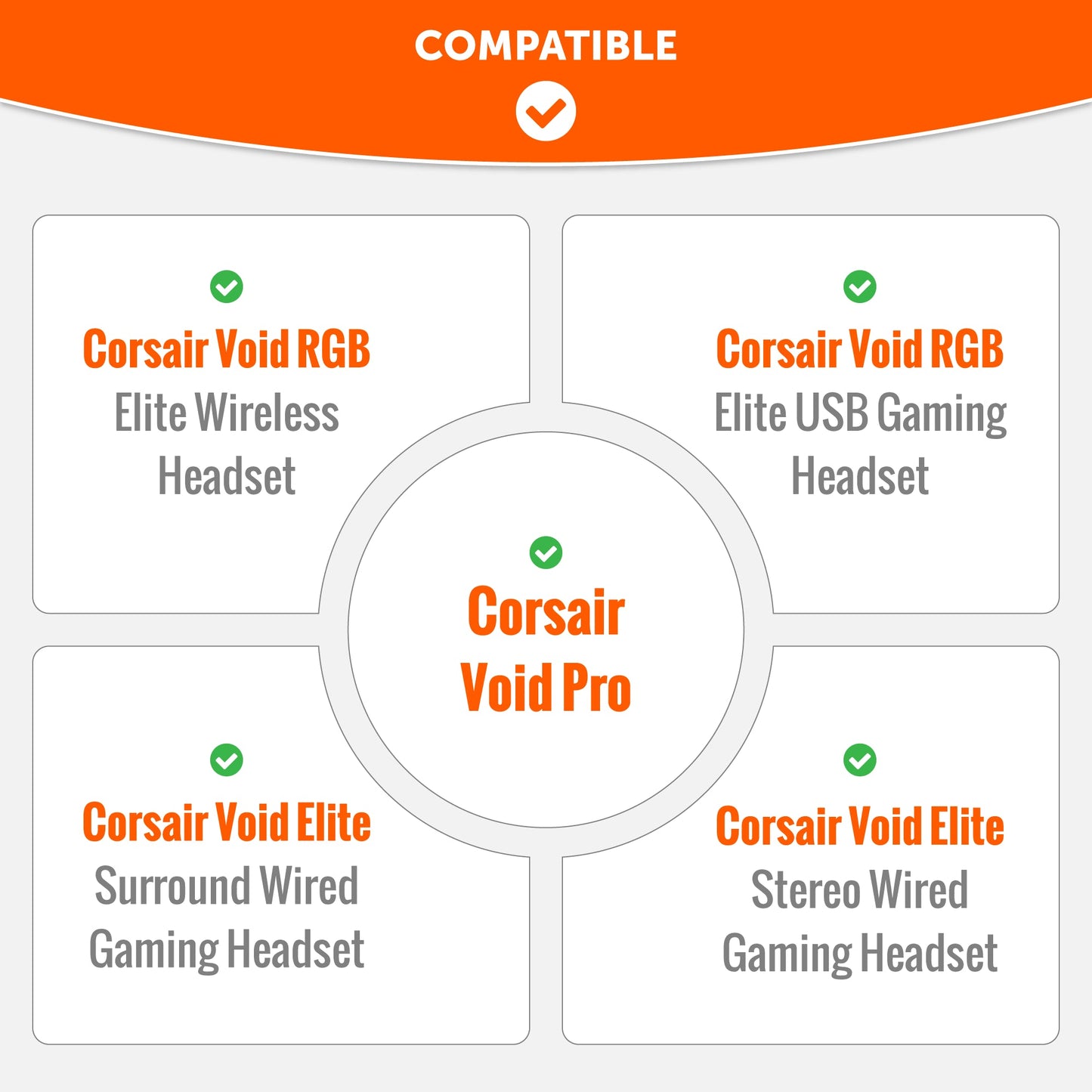 Corsair Void Pro Replacement Earpads Thick Memory Foam Ear Pads Wicked Cushions
