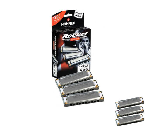 Hohner Rocket Pro Pack 3-piece Harmonica Set - Keys of C, G, A -NEW