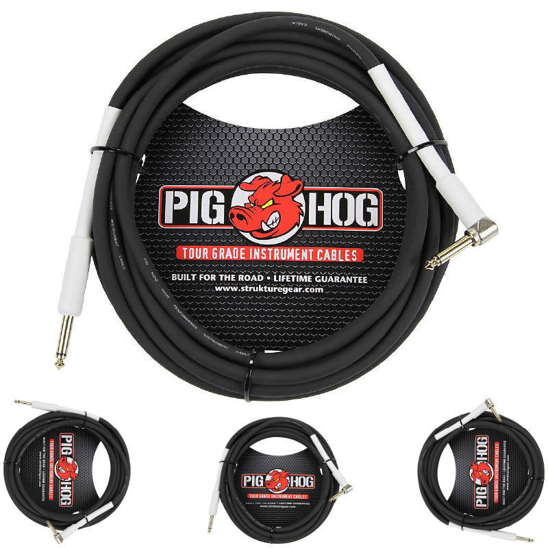 Pig Hog PH186R Right Angle 8mm 18.5FT 1/4"-1/4" Inst Cable Lifetime Warranty!