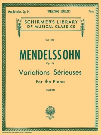 Variations Sérieuses, Op. 54 Piano Solo Sheet Music -NEW