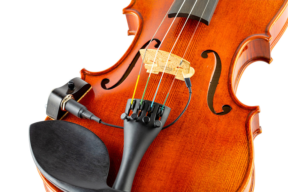 KNA VV-3V Portable Piezo Violin/Viola Pickup With Volume Control - Ebony-NEW
