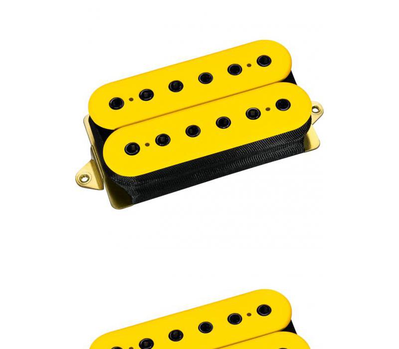Dimarzio DP100 Super distortion F-spaced Humbucker Bridge Pickup, Yellow with black pole - NEW
