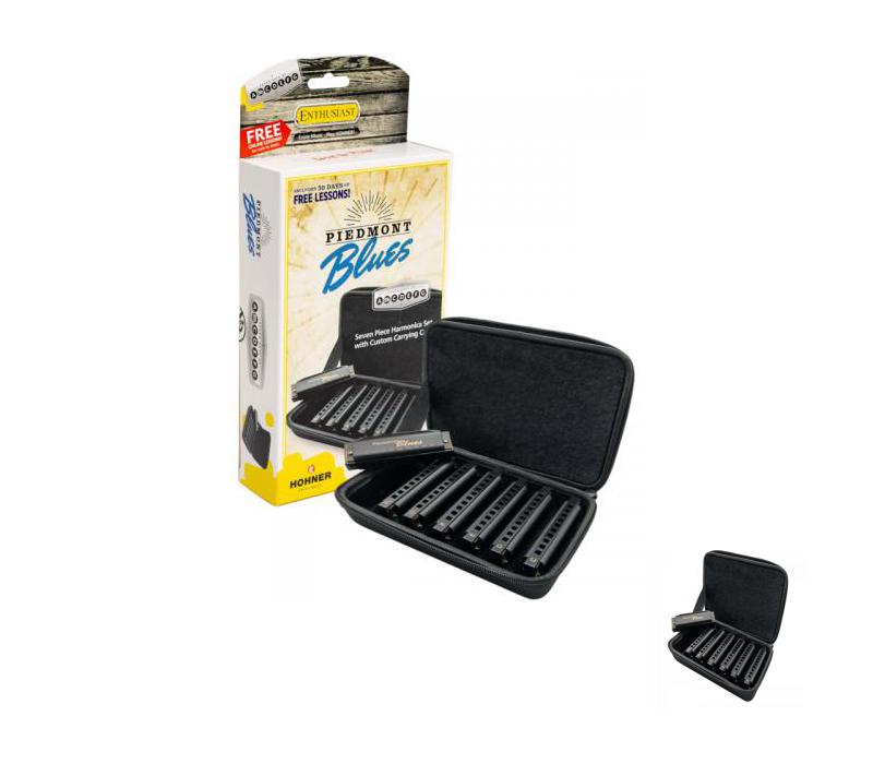Hohner Piedmont Blues Harmonica Set 7-piece with Case-NEW