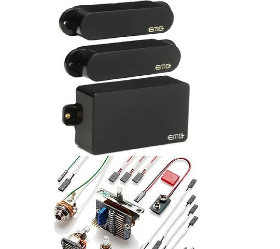 EMG SA/SA/81 Active Guitar Pickup Set for H/S/S Fender Strat/Stratocaster, Black - New