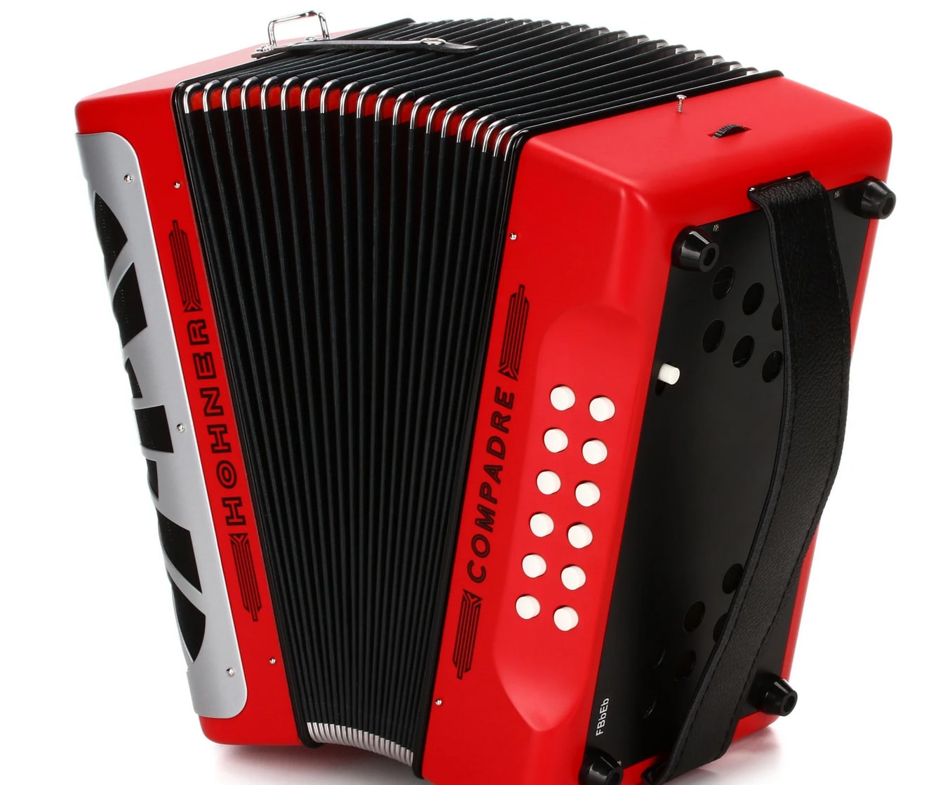 Hohner Compadre Diatonic Accordion - Keys of F/Bb/Eb - Red -NEW