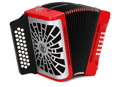 Hohner Compadre Diatonic Accordion - Keys of F/Bb/Eb - Red -NEW