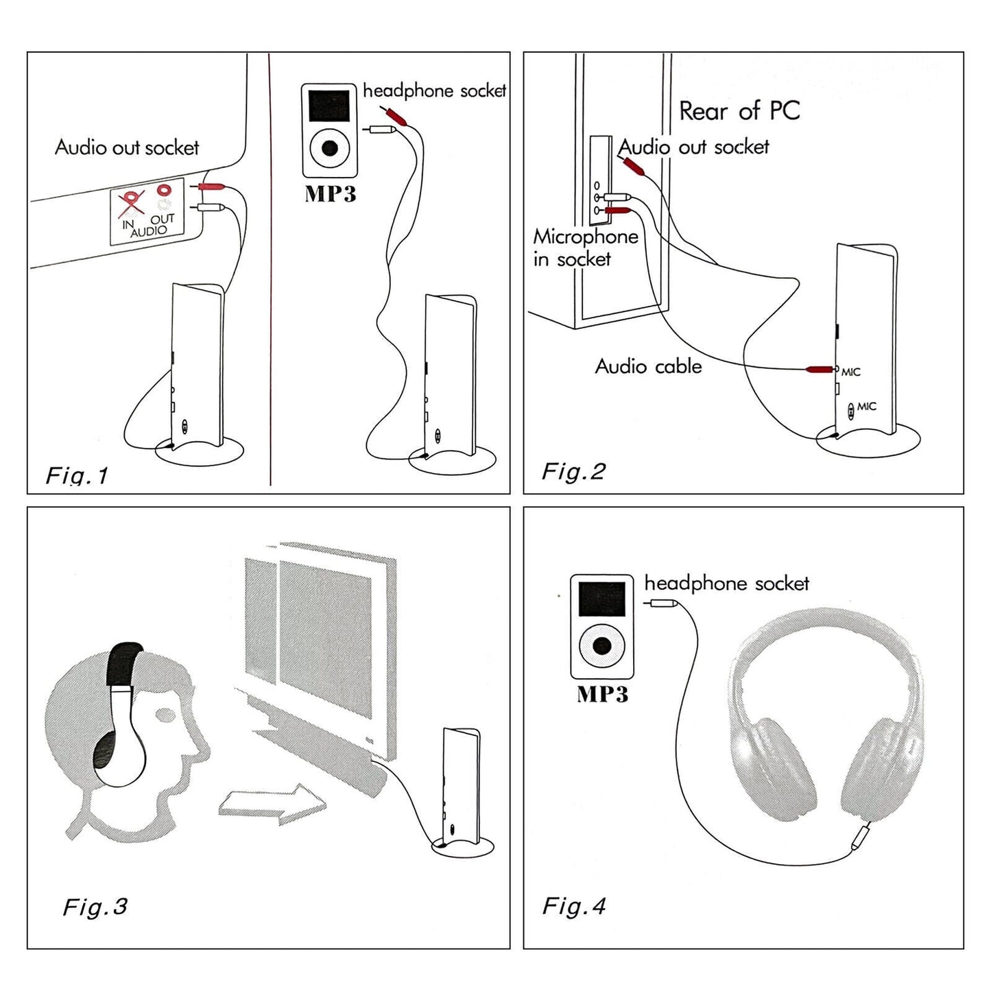 MH2001 Wireless Headphones 5-in-1 Functionality with FM Radio & TV Support On-Ear