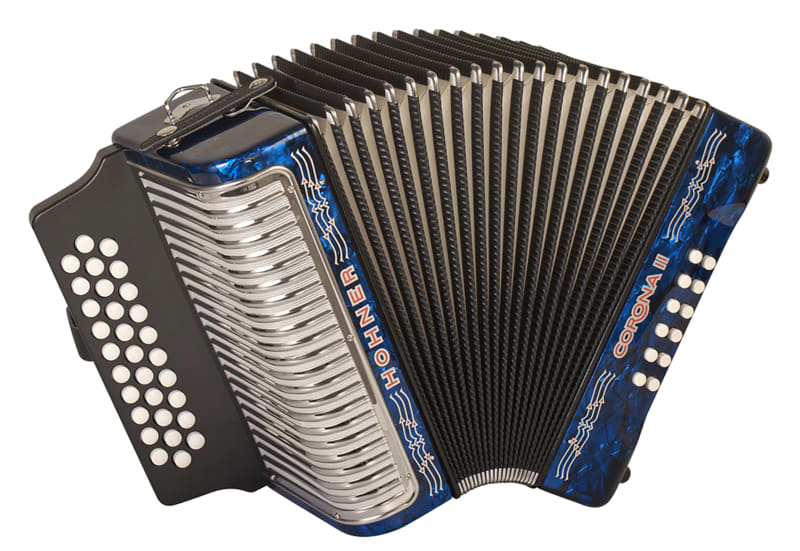 Hohner Corona II Diatonic Accordion - Keys of F/Bb/Eb - Dark Blue-NEW