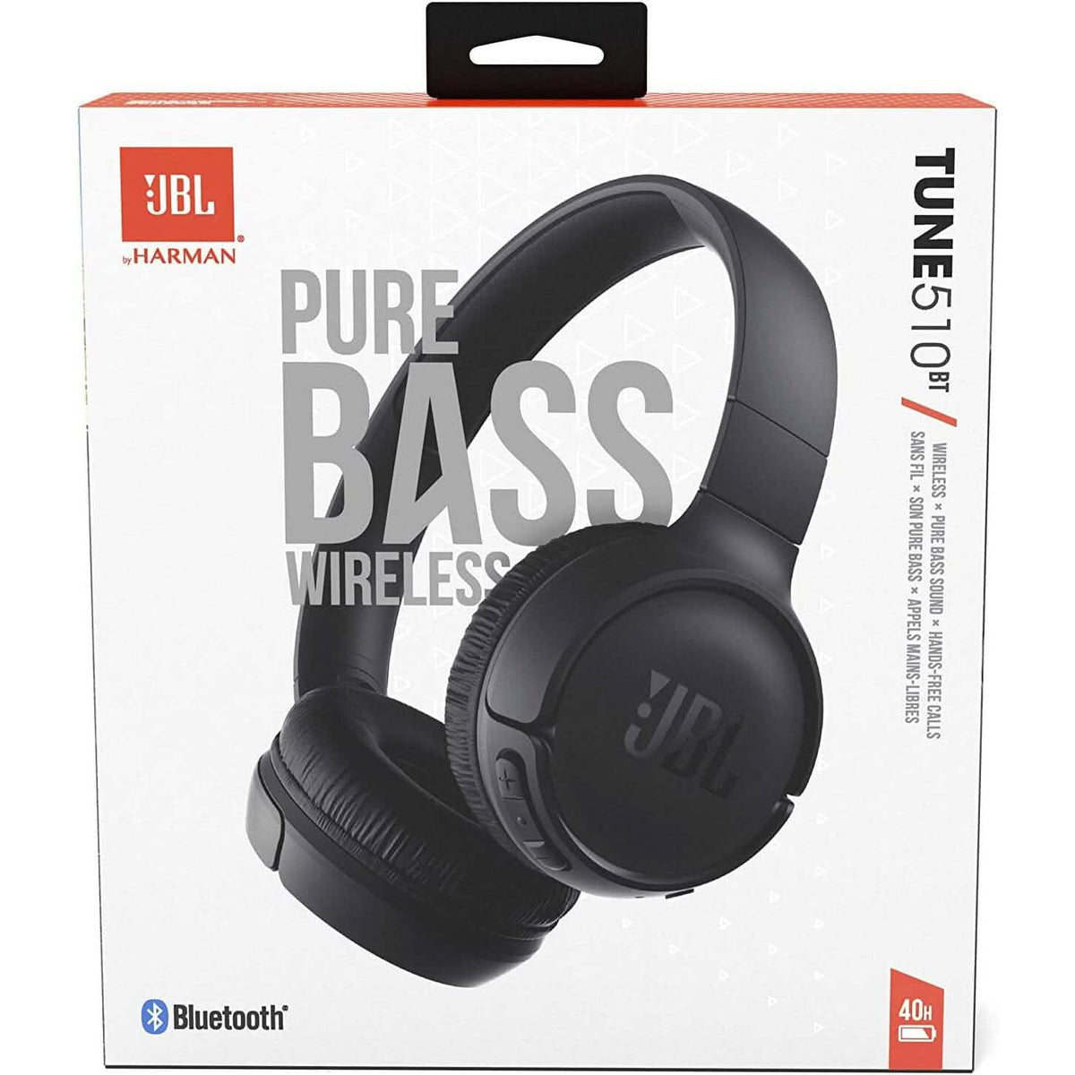 JBL Tune 510BT Wireless Purebass On-Ear Headphones Black Refurbished