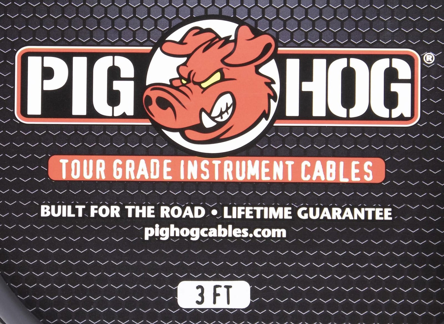 New - Pig Hog PH3 1/4 Straight Instrument Guitar Cord 3 Feet Patch Cable 8mm Black