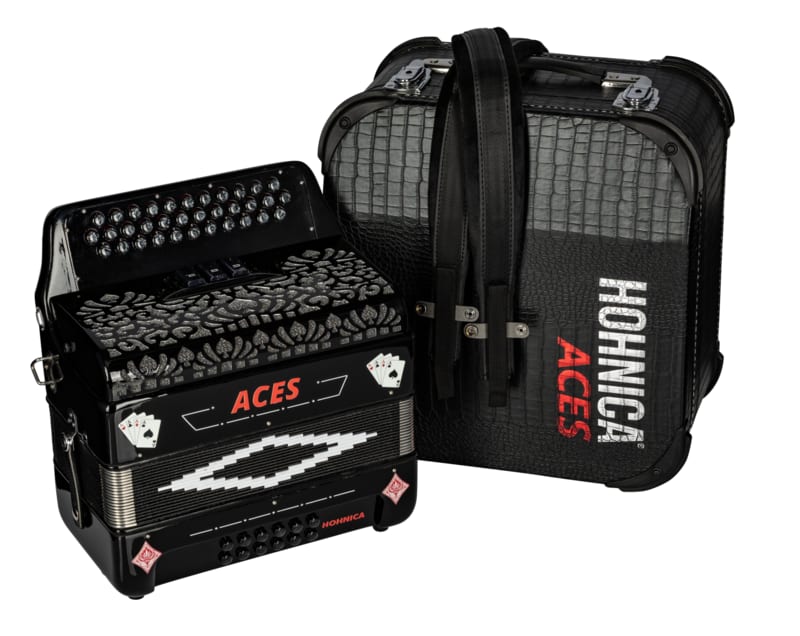 Hohner Hohnica ACES II 34 Button 3 Switches Key of GCF Diatonic Accordion-NEW