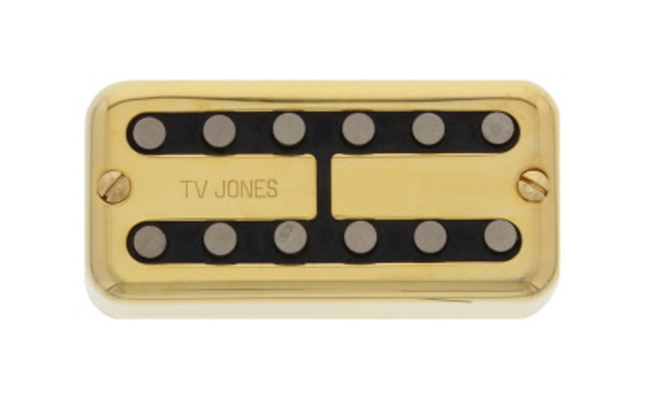 TV Jones Magna'Tron Humbucker Neck Pickup, Universal Mount, Gold-NEW