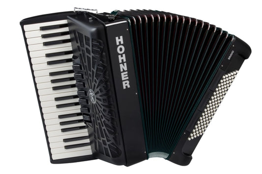 Hohner Bravo III 96 Chromatic Piano Key Accordion - Jet Black-NEW