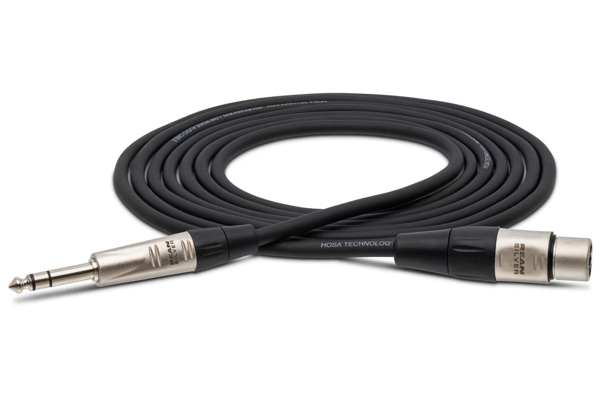 Hosa HXS-005 Pro Balanced Interconnect - REAN XLR Female to 1/4-inch TRS Male - 5 foot-NEW