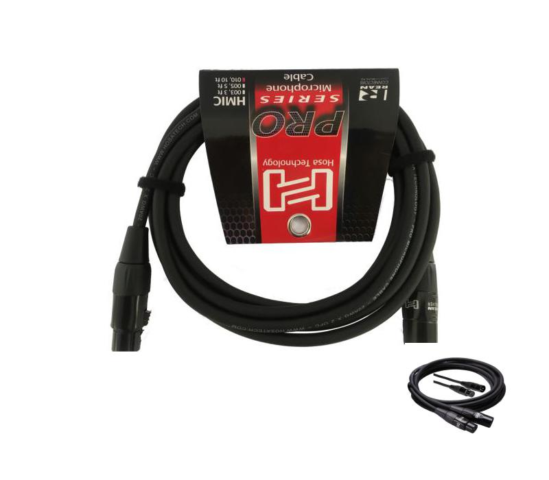 NEW - Hosa Pro Microphone Cable, Neutrik REAN Connectors REAN XLR3F to XLR3M, HMIC-015 (15 Feet)