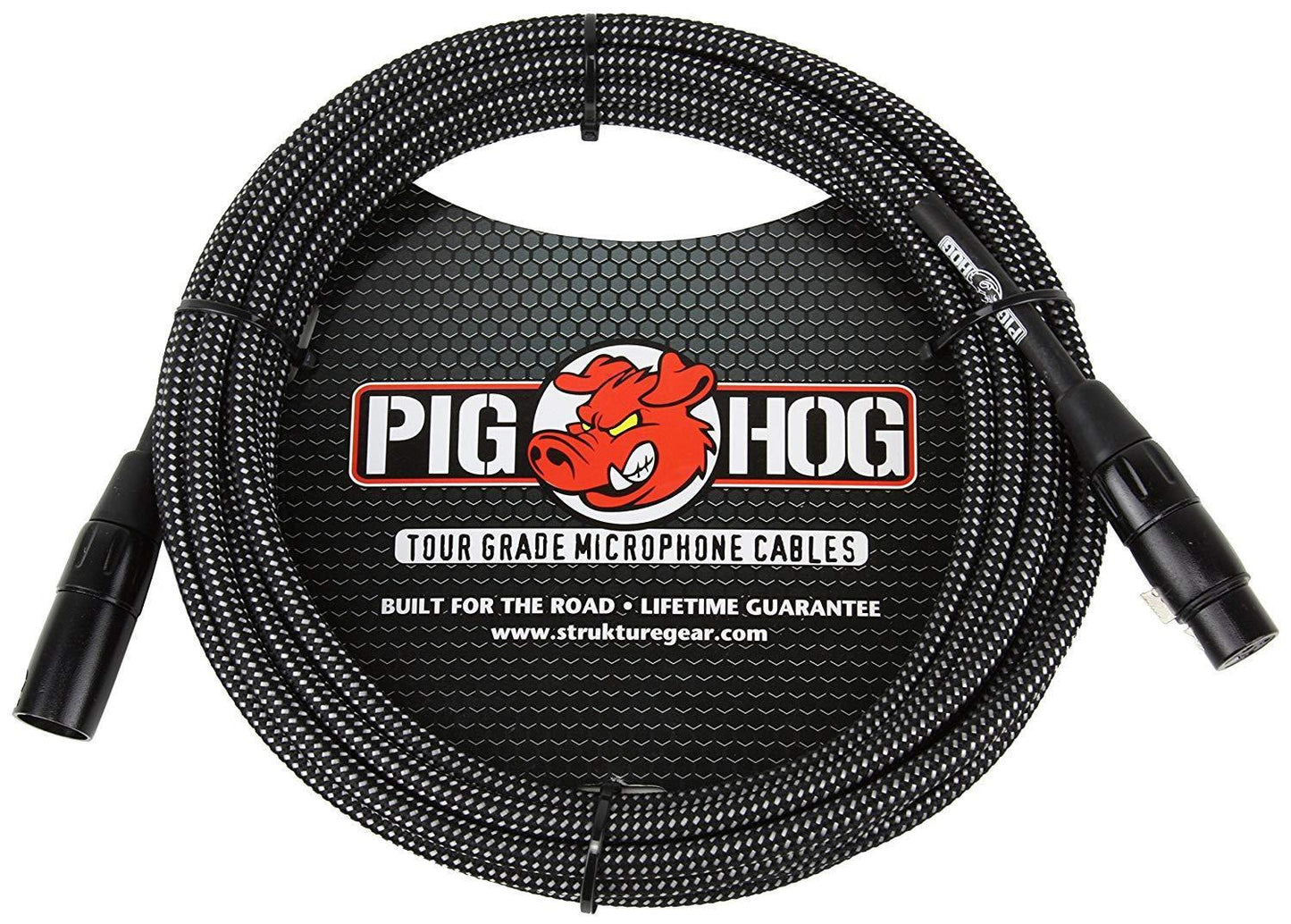 4 Pack Pig Hog PHM20BKW XLR High Performance B&W Microphone Cable, 20 Ft - New