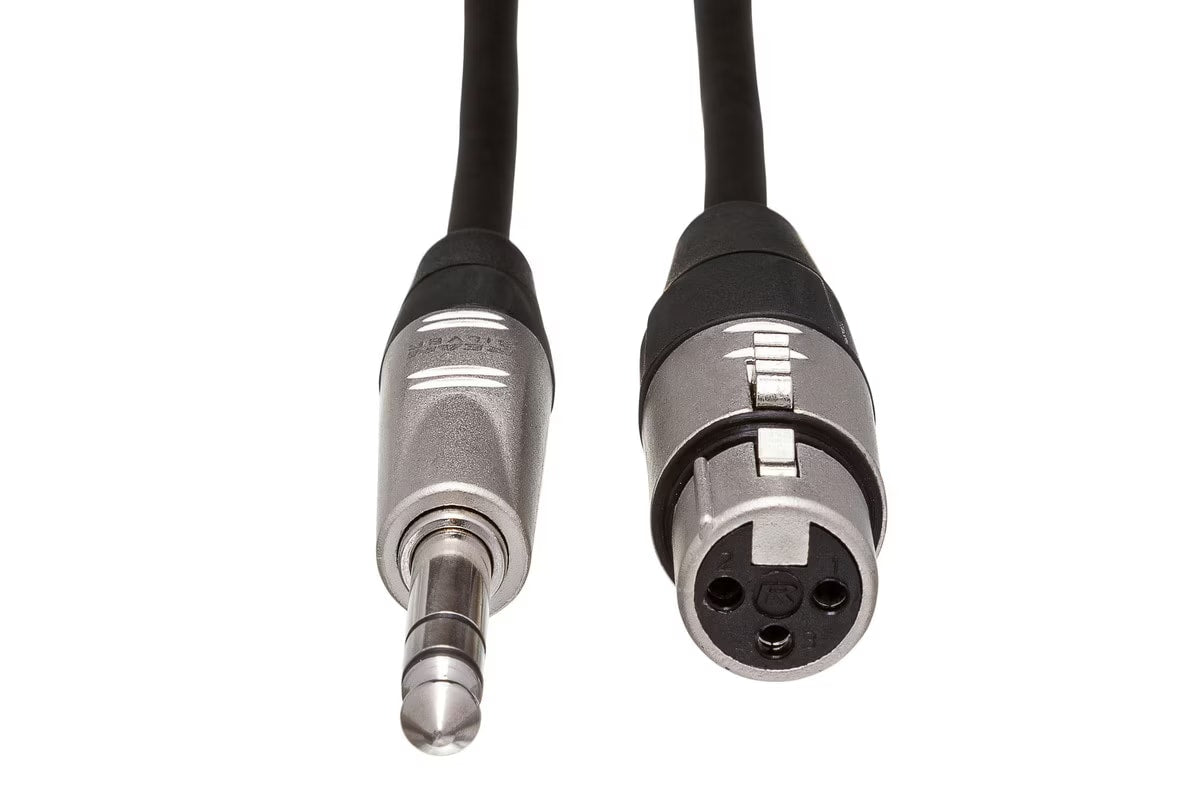 Hosa HXS-005 Pro Balanced Interconnect - REAN XLR Female to 1/4-inch TRS Male - 5 foot-NEW