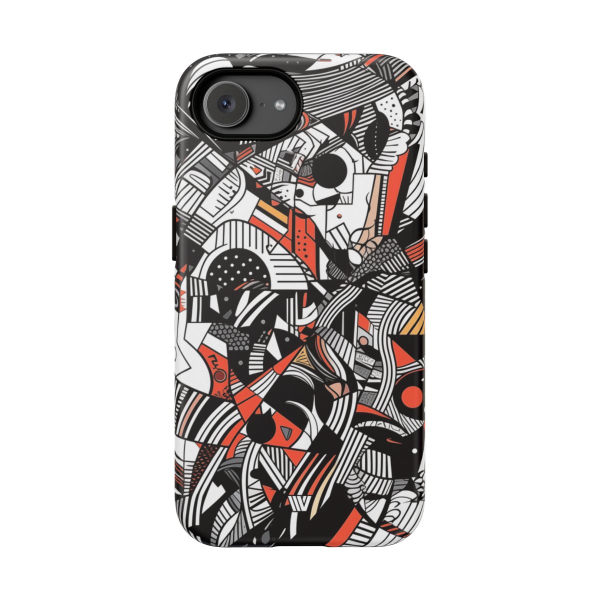 Abstract Doodle Tough Phone Case Dual-Layer Protection