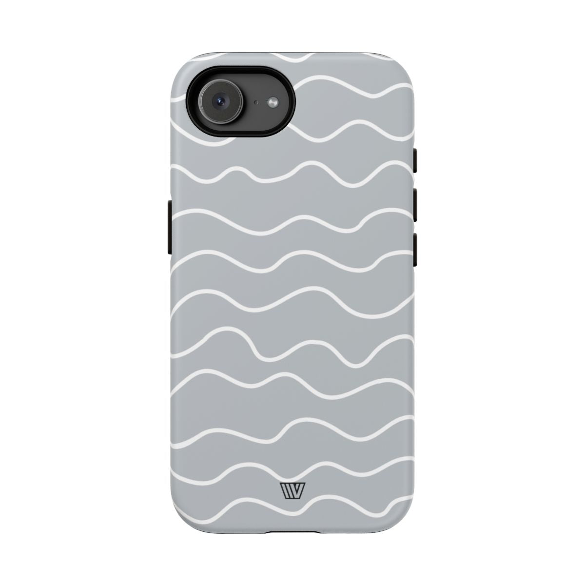 Tough Phone Case Gray Waves Dual-Layer Protection