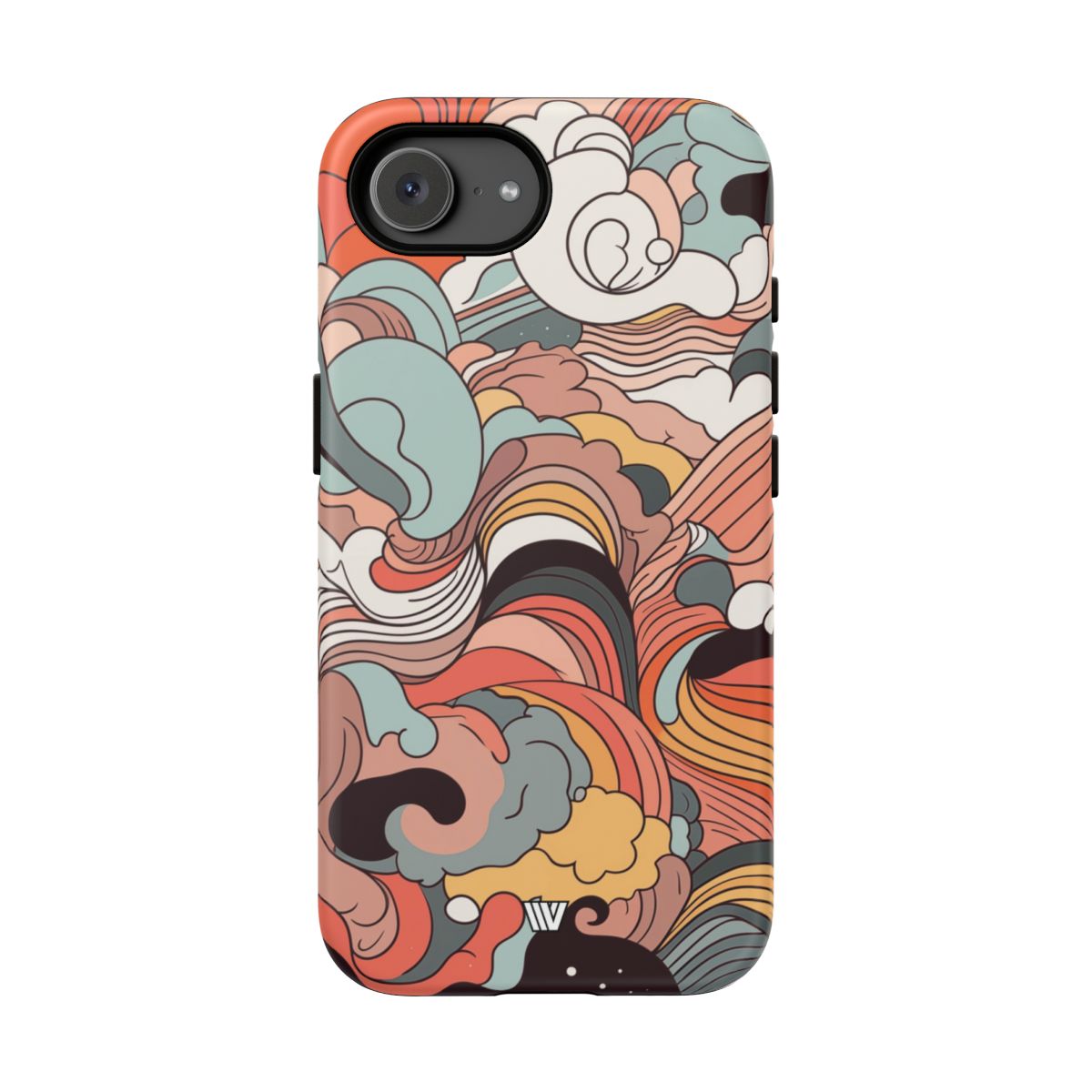 Abstract Doodle Clouds Tough Phone Case