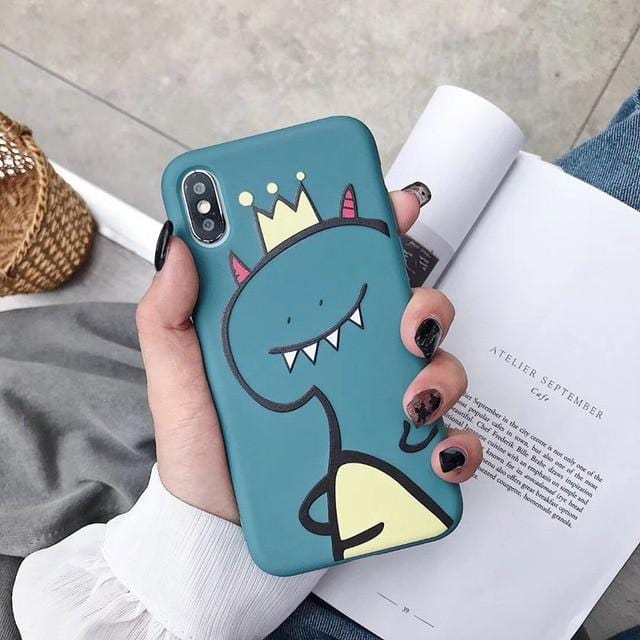 Cute Couple Dinosaur Full Body Protective iPhone Case