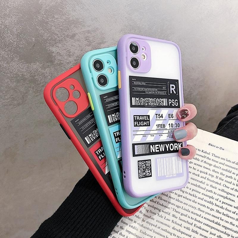Shockproof Travel Label TPU iPhone Case Apple