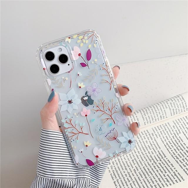Colorful Flower Soft Silicone Full Body Protective iPhone Case Apple