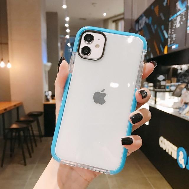 Solid Color Clear Shockproof iPhone Case TPU Soft Silicone